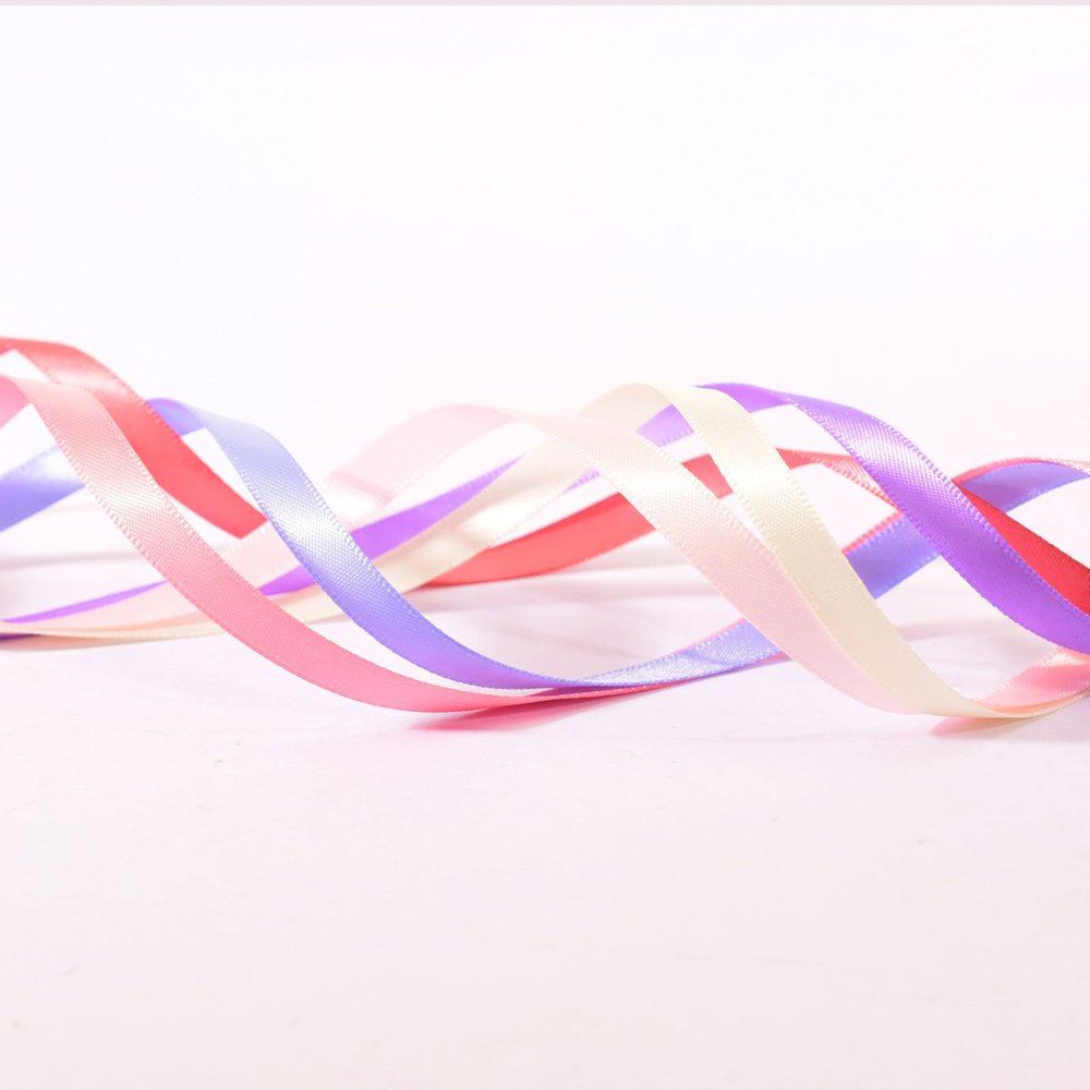 Vaessen Creative Satin Ribbon 6 Colours 6mmx2m Baby Pink-6