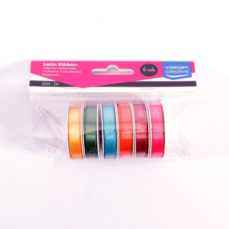 Vaessen Creative Satin Ribbon 6 Colours 6mmx2m Summer-1