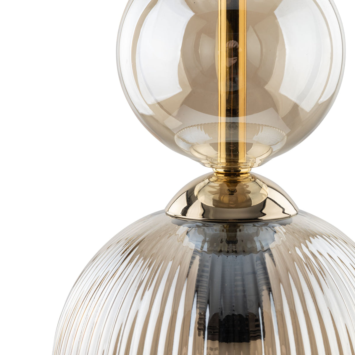 SOPHIA Cognac Ribbed Glass Bell Mini Pendant for Kitchen Island-6