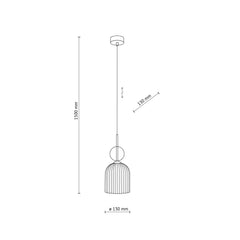 SOPHIA Cognac Ribbed Glass Bell Mini Pendant for Kitchen Island-9