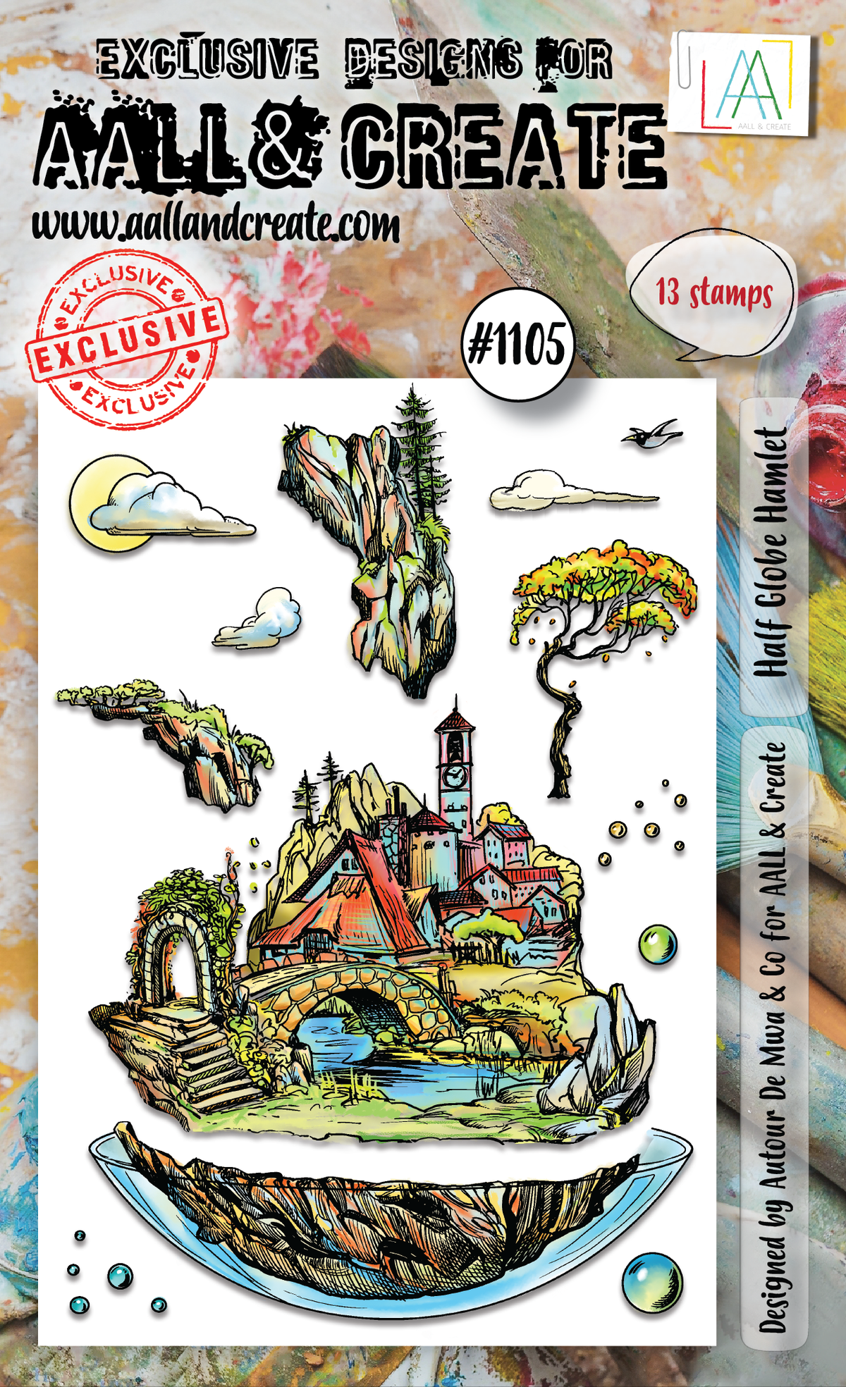 AALL and Create  A6 Stamp Set - 1105 - Half Globe Hamlet-1