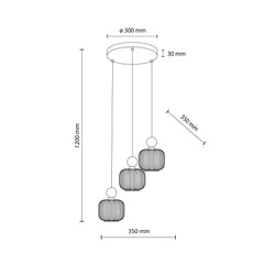 Ballo 3-Light Scandinavian Pendant Light for Kitchen Island, Dining Room & Living Room-10