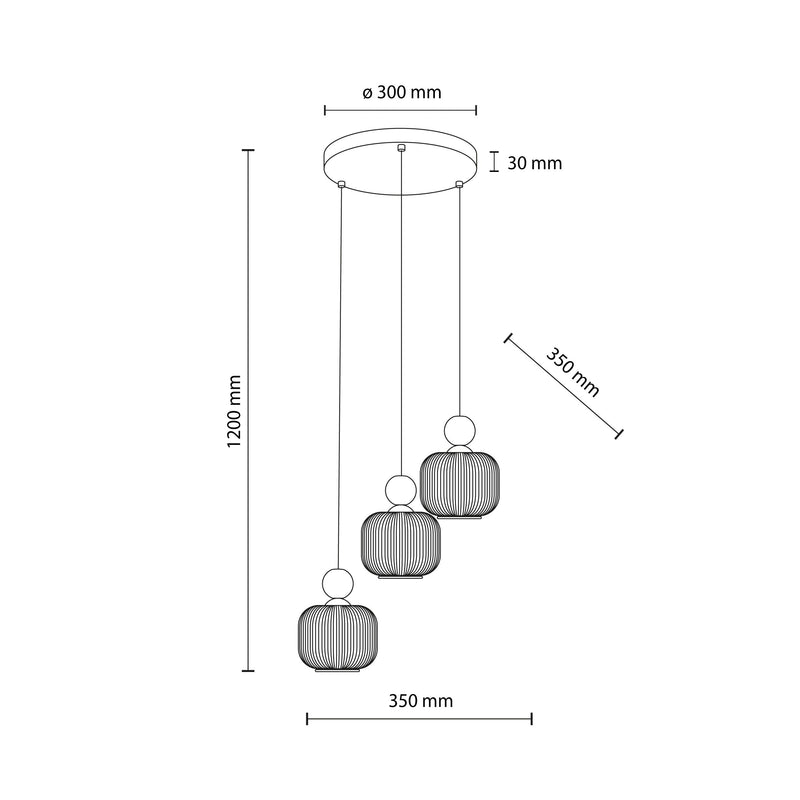 Ballo 3-Light Scandinavian Pendant Light for Kitchen Island, Dining Room & Living Room-10