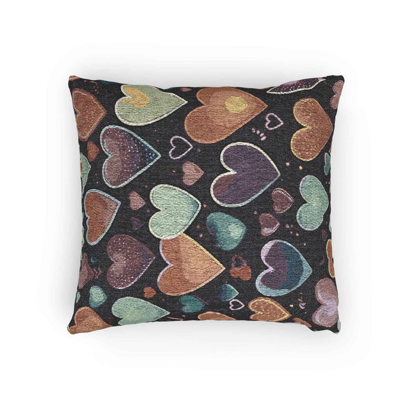 Pastel Heart Pattern Woven Pillow | Heart Throw Pillow, Boho Home Decor-6