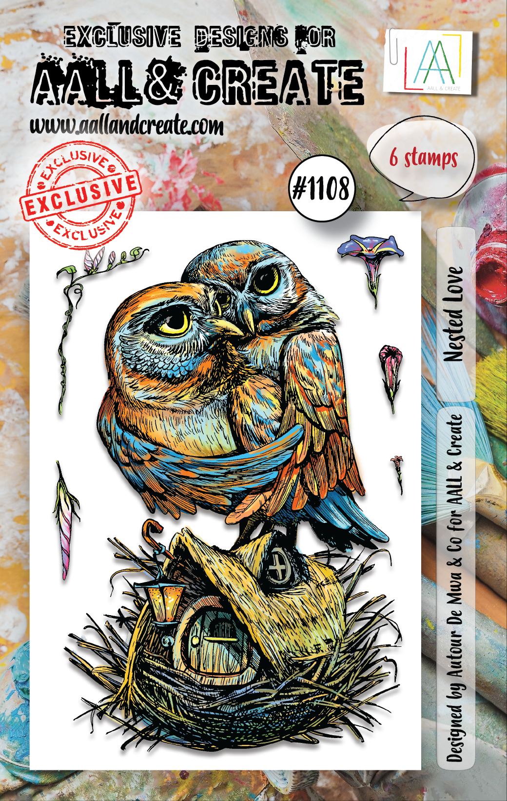 AALL and Create  A7 Stamp Set - 1108 - Nested Love-1