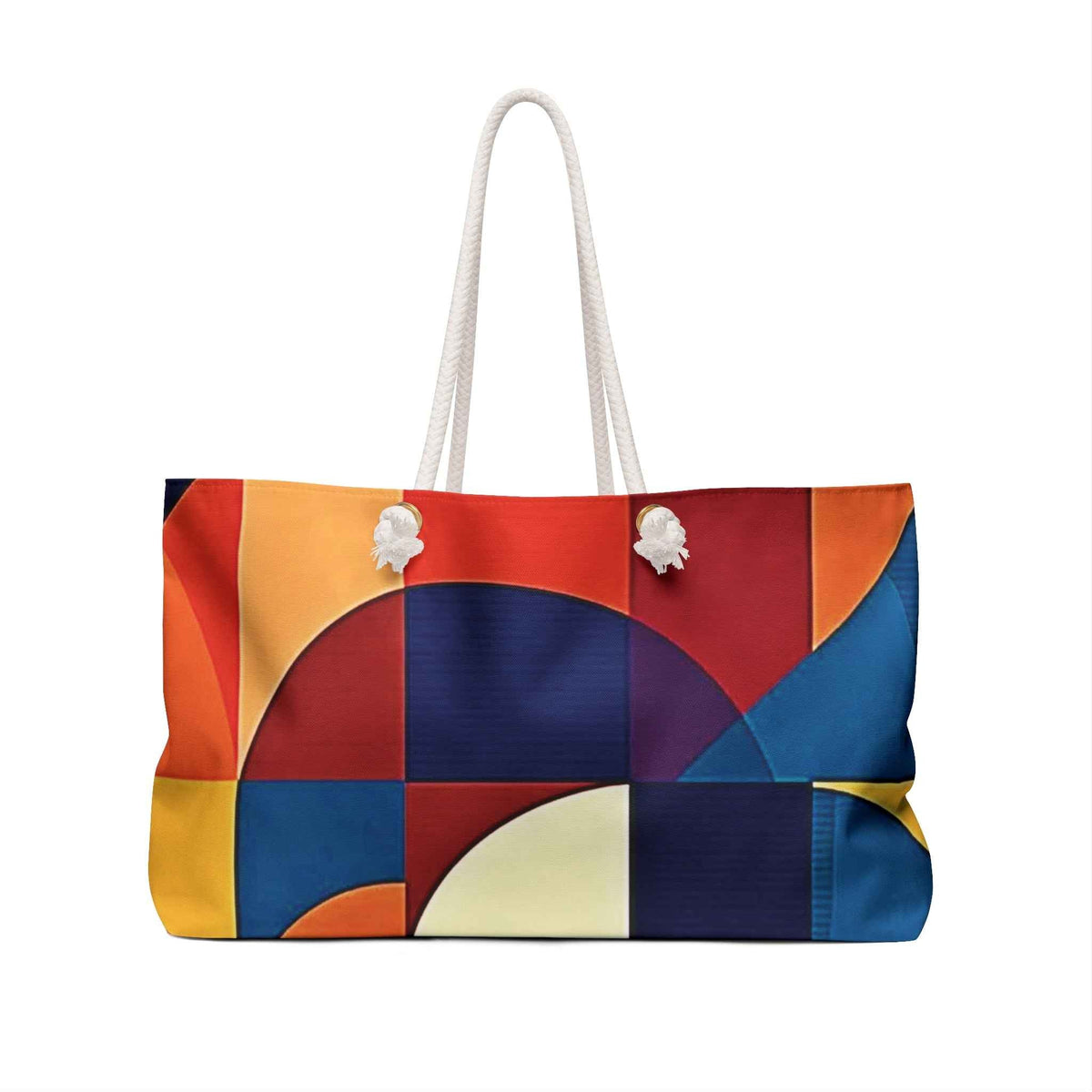 Abstract Geometric Color Block Weekender Bag | Modern Tote | Large Tote Bag-4