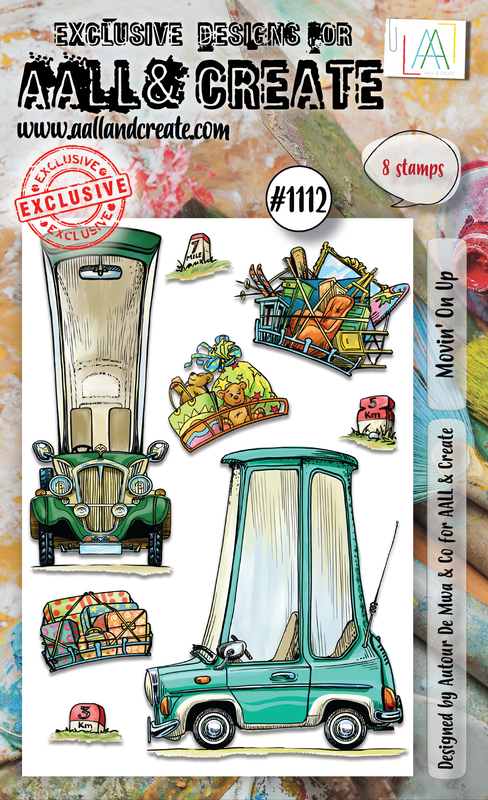 AALL & Create n° 1112 - Set de tampons A6 - Movin' On Up-1