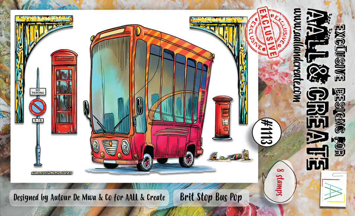 AALL and Create #1113 - Lot de tampons A6 - Bus Brit Stop