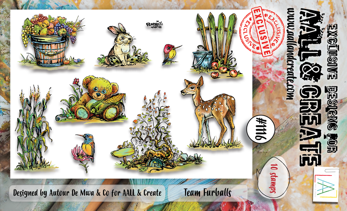 AALL and Create #1116 - A6 Stamp Set - Team Furballs-1