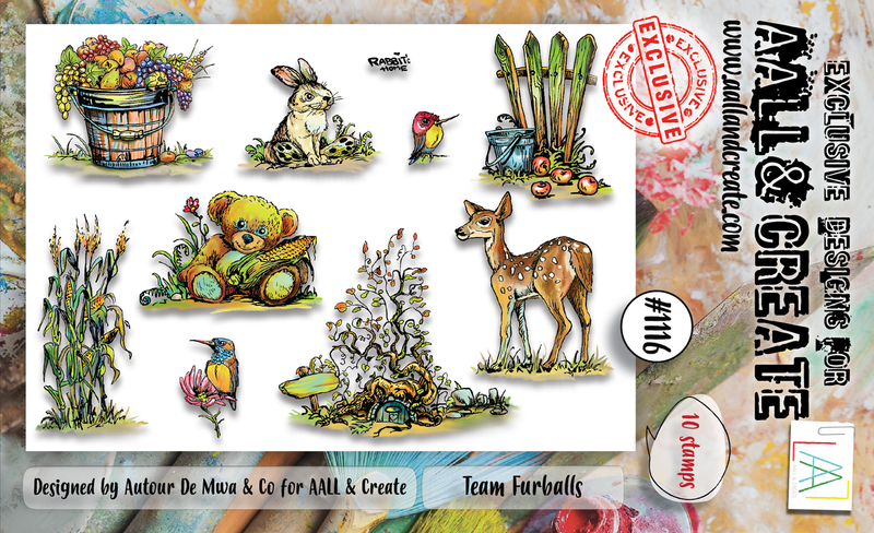AALL and Create #1116 - A6 Stamp Set - Team Furballs-1