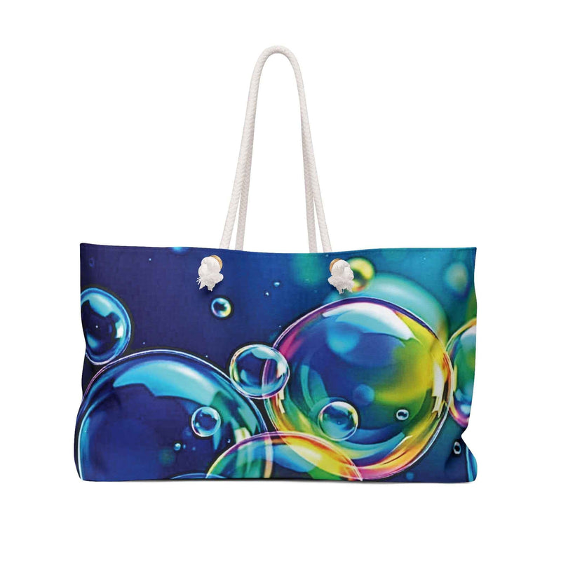 Colorful Soap Bubbles Weekender Bag | Vibrant Bubble Print Large Tote Bag-1