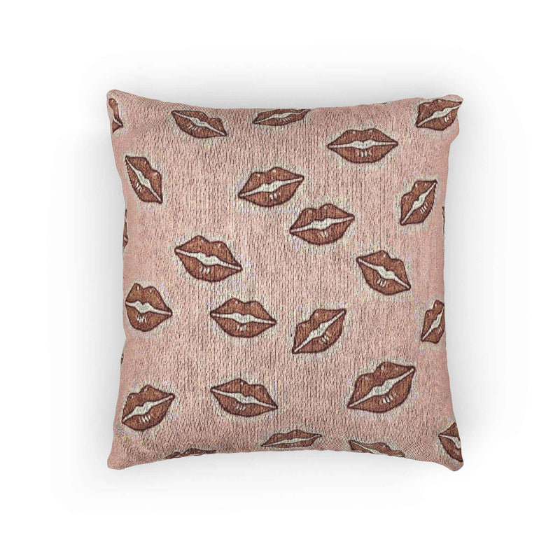 Kiss Pattern Woven Pillow | Lip Print Decorative Pillow-6