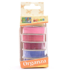 Vaessen Creative Organza Ribbon 6 Colors 6mmx2m Baby Rose-1