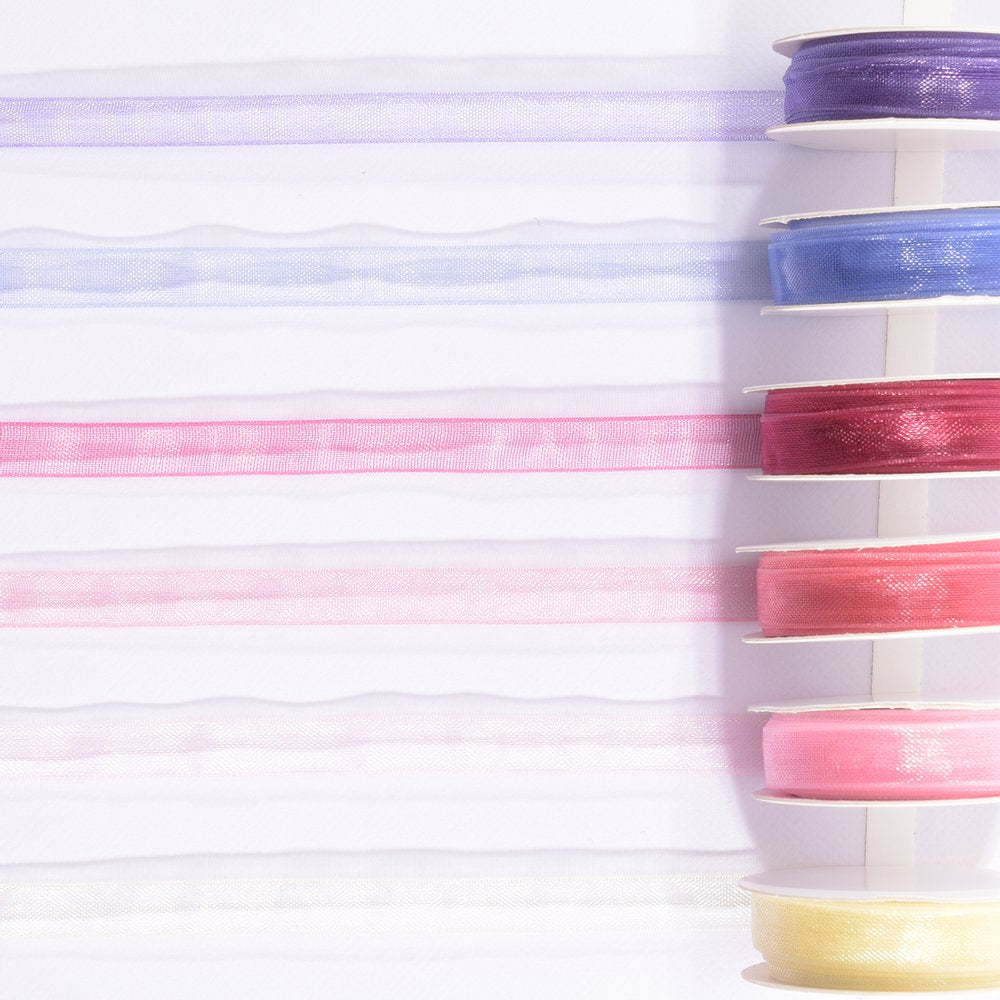 Vaessen Creative Organza Ribbon 6 Colors 6mmx2m Baby Rose-2