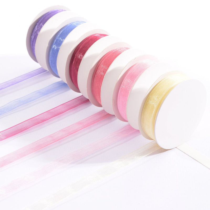 Vaessen Creative Organza Ribbon 6 Colors 6mmx2m Baby Rose-3