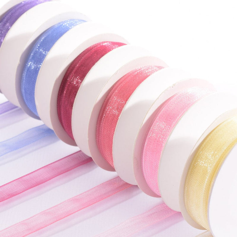 Vaessen Creative Organza Ribbon 6 Colors 6mmx2m Baby Rose-4