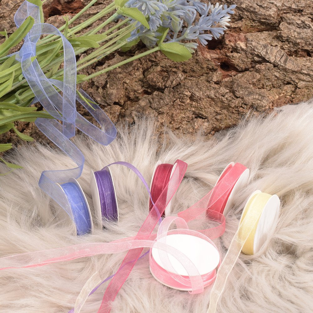 Vaessen Creative Organza Ribbon 6 Colors 6mmx2m Baby Rose-5
