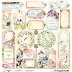 Ciao Bella Notre Vie Tags & Frames Paper Sheet 12"X12" 1 Sheet-2
