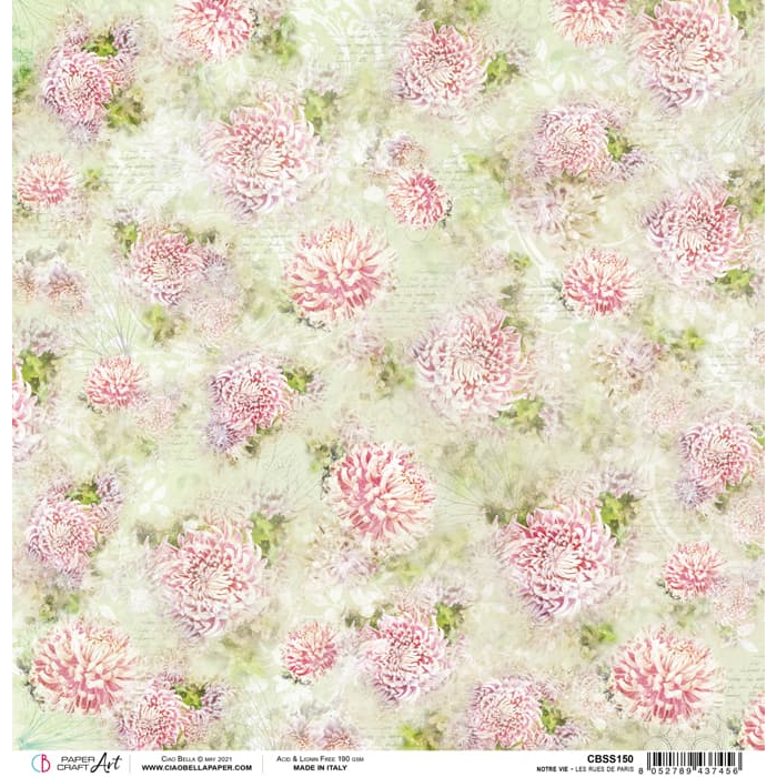 Ciao Bella Les Rues De Paris Paper Sheet 12"X12" 1 Sheet-3