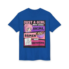 "Just a Girl Who Loves Anime Ramen and Sketching" T-Shirt-12