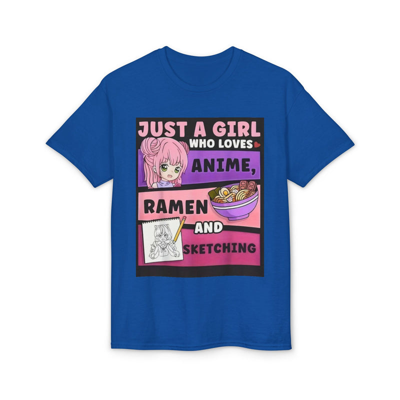 "Just a Girl Who Loves Anime Ramen and Sketching" T-Shirt-12