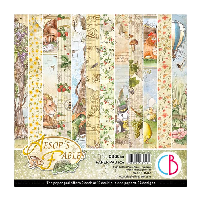 Ciao Bella Aesop's Fables Paper Pad 6"X6" 24/Pkg-1