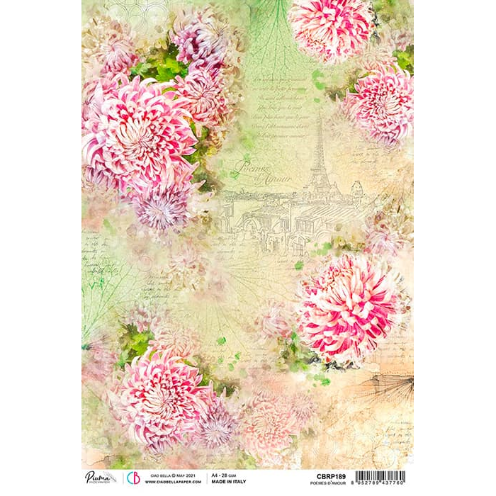Ciao Bella Rice Paper A4 Poemes d’Amour-1
