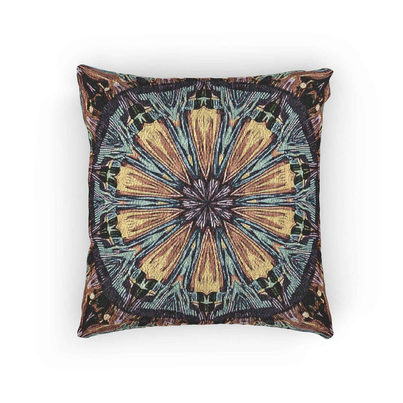 Geometric Mandala Woven Pillow | Boho Tile Decorative Cushion-7