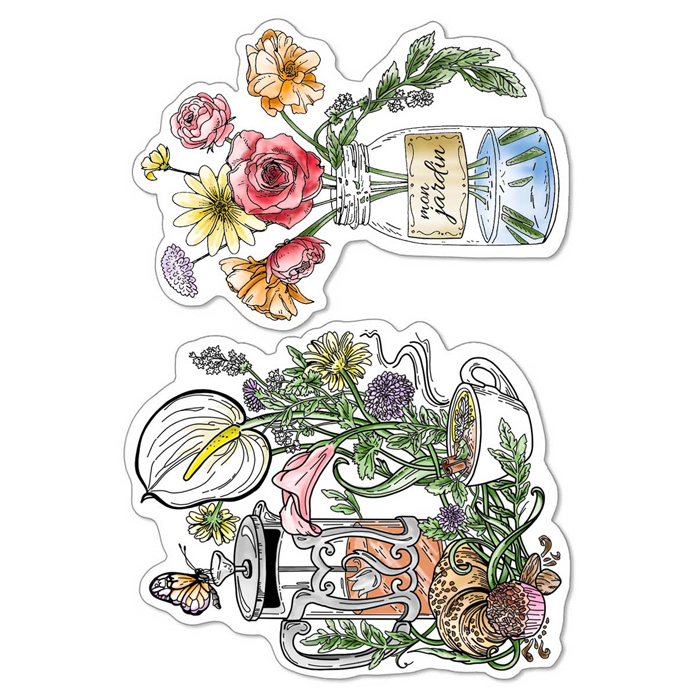Ciao Bella Clear Stamp Set 4"X6" Thé Et Mon Fleurs-1