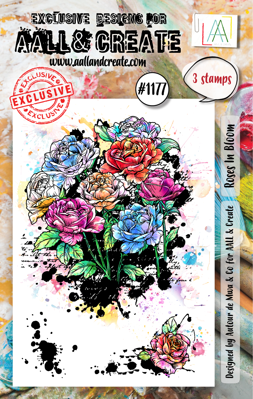 AALL and Create - A7 Stamp Set - Roses In Bloom-1