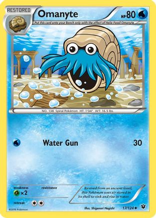 Omanyte/124 - XY  Fates Collide Reverse Holofoil