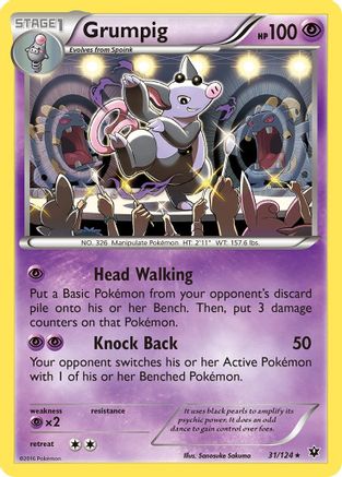 Grumpig 31/124 - XY  Fates Collide Reverse Holofoil-1