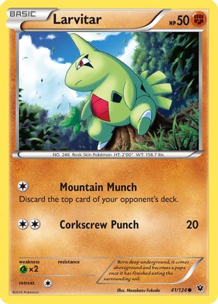 Larvitar (41) 41/124 - XY  Fates Collide Reverse Holofoil-1