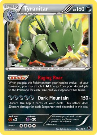 Tyranitar 56/124 - XY  Fates Collide Reverse Holofoil-1
