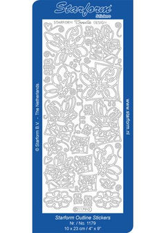 Deco Stickers - Doodle Design Butterflies/Flowers-1
