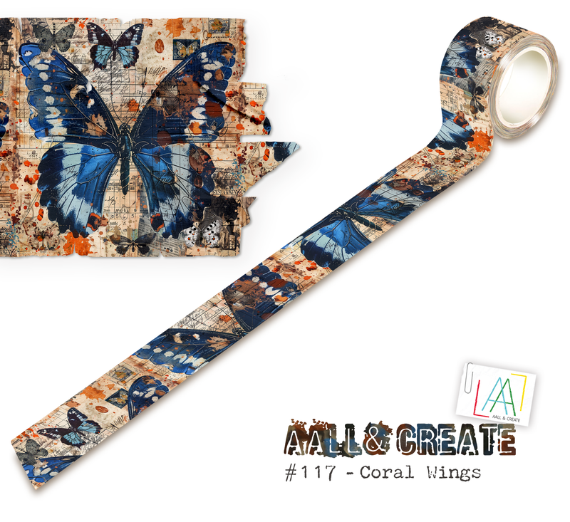 AALL and Create - Washi Tape 25mmx10m - Coral Wings-1