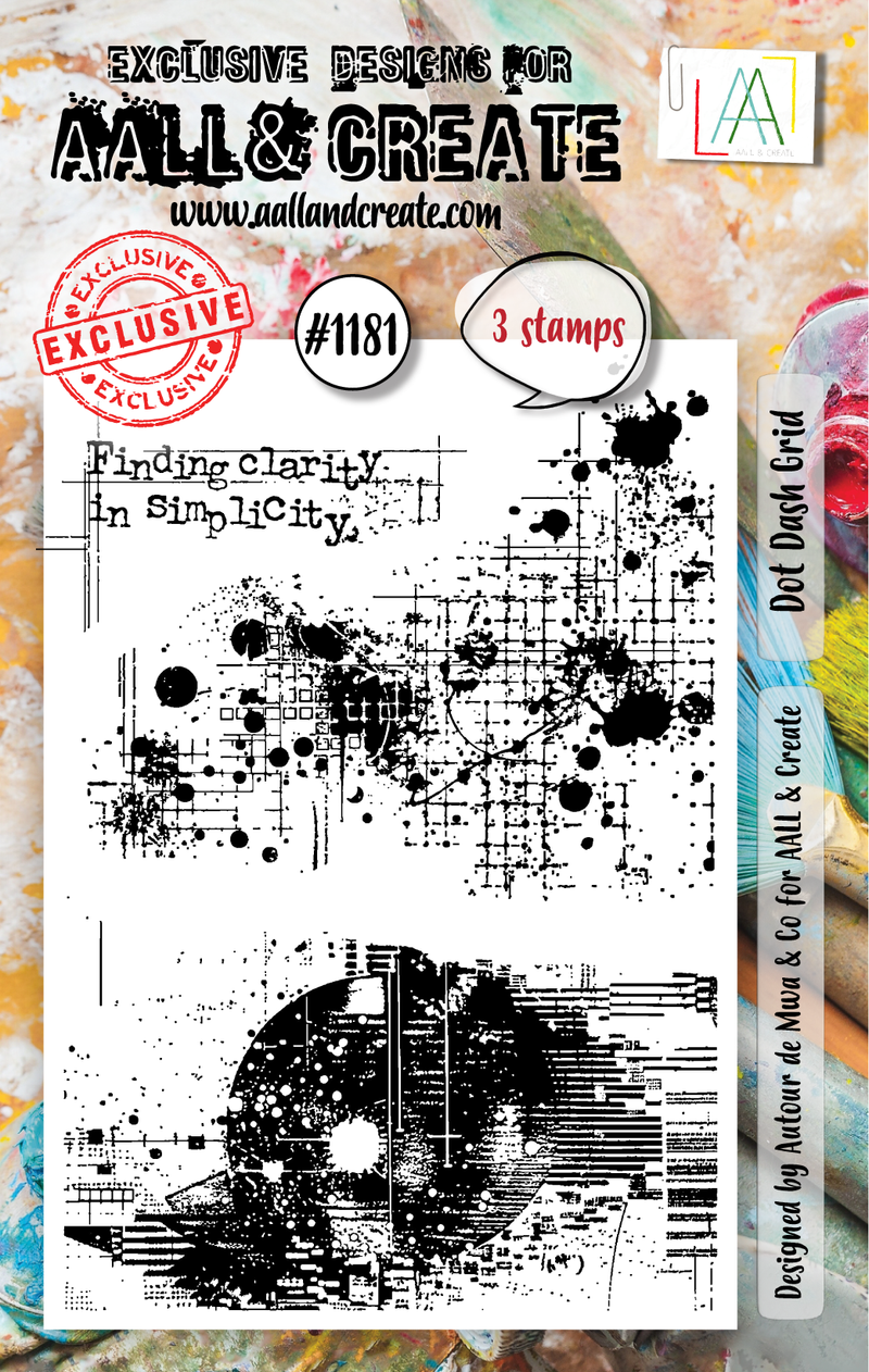 AALL and Create - Set de tampons A7 - Grille de points et de tirets-1