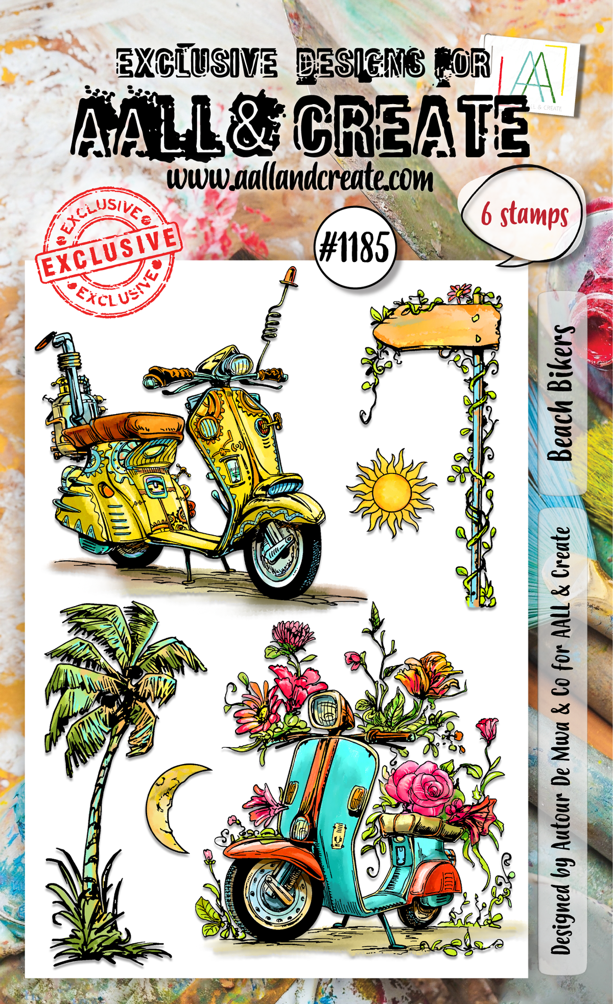 AALL and Create - A6 Stamp Set - Beach Bikers-1