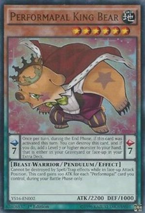 Performapal King Bear (YS16-EN002) - Starter Deck: Yuya 1st Edition-1