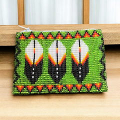 Feather Beaded coin purse-1