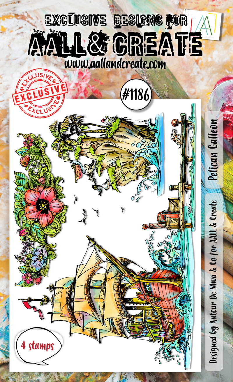 AALL and Create - A6 Stamp Set - Pelican Galleon-1