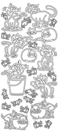 Peel-Off Stickers - Cats-1