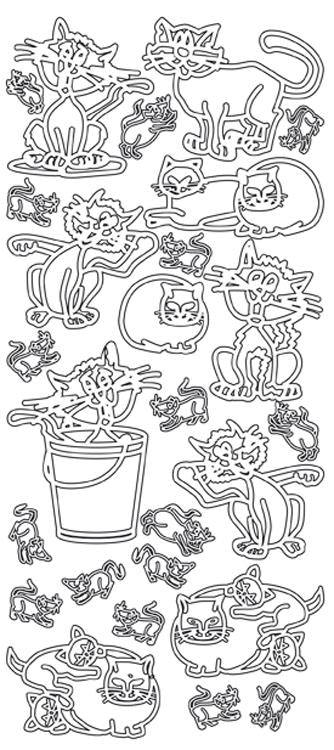 Peel-Off Stickers - Cats-1