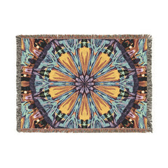 Kaleidoscope Mandala Woven Blanket — Boho Decorative Throw for Living Room & Gift-2