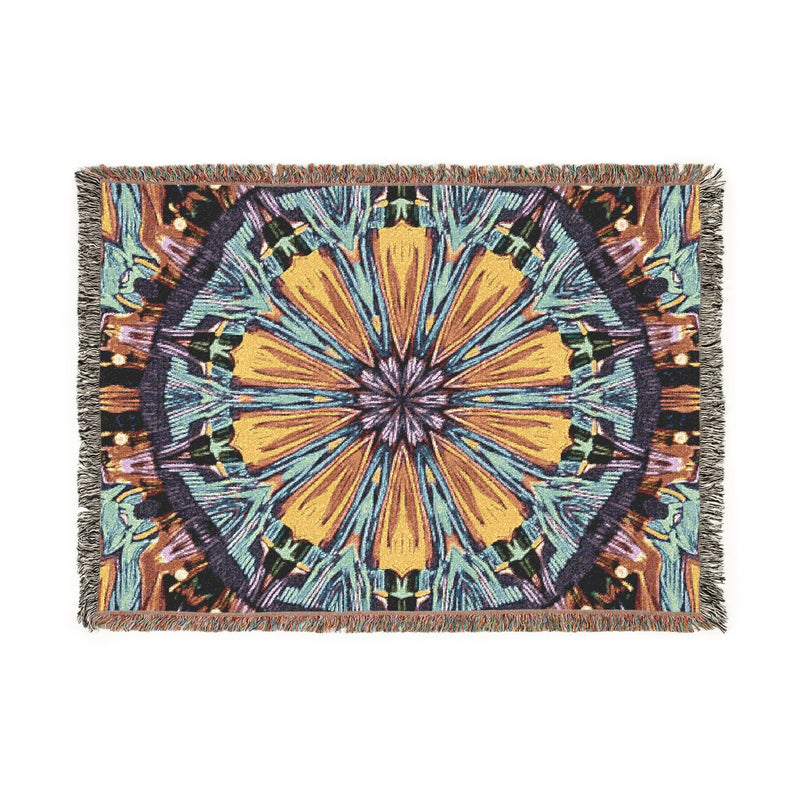 Kaleidoscope Mandala Woven Blanket — Boho Decorative Throw for Living Room & Gift-2