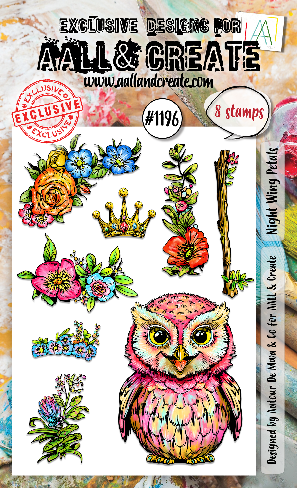AALL and Create - A6 Stamp Set - Night Wing Petals-1