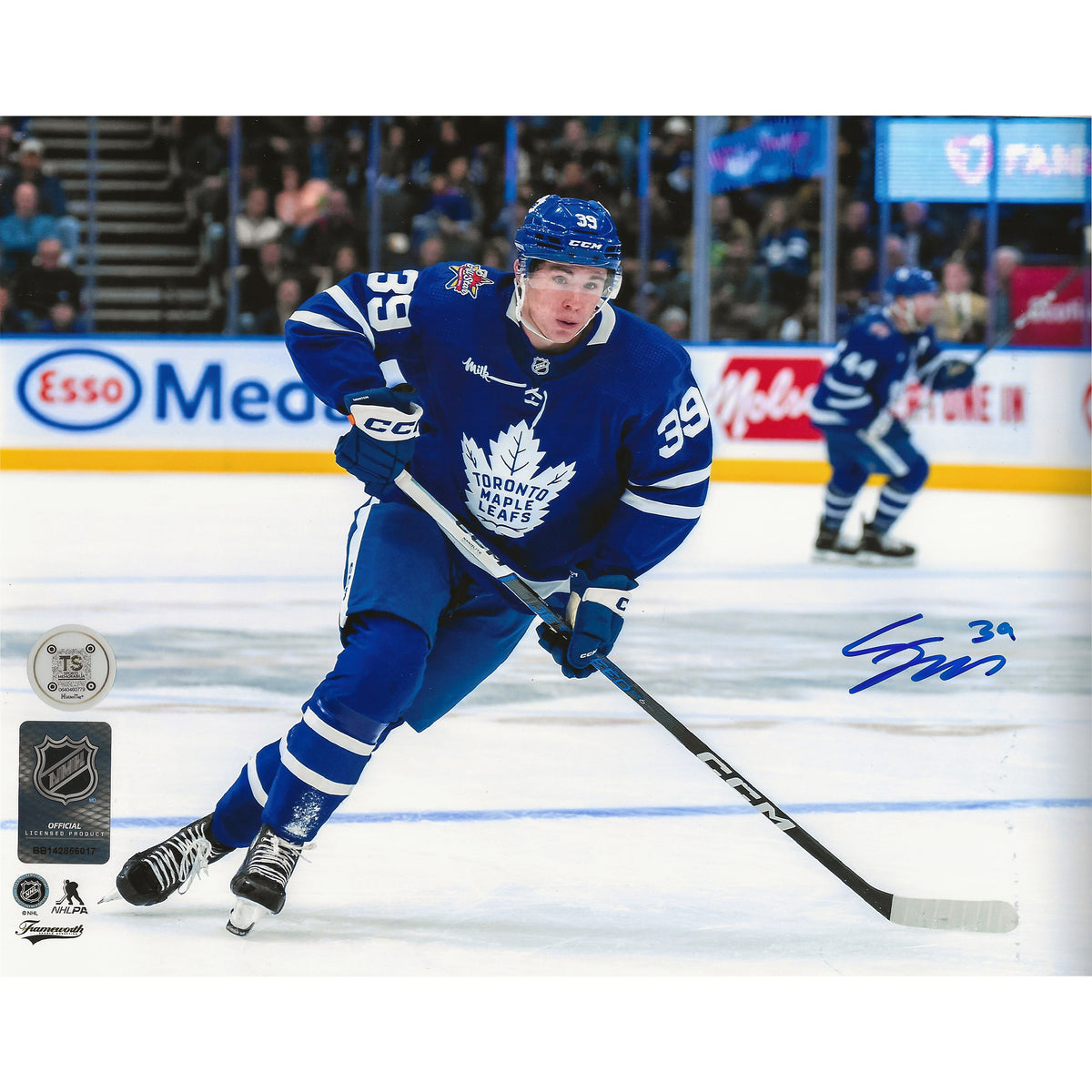 Photo 8x10 autographe de Fraser Minten des Maple Leafs de Toronto patinant-1