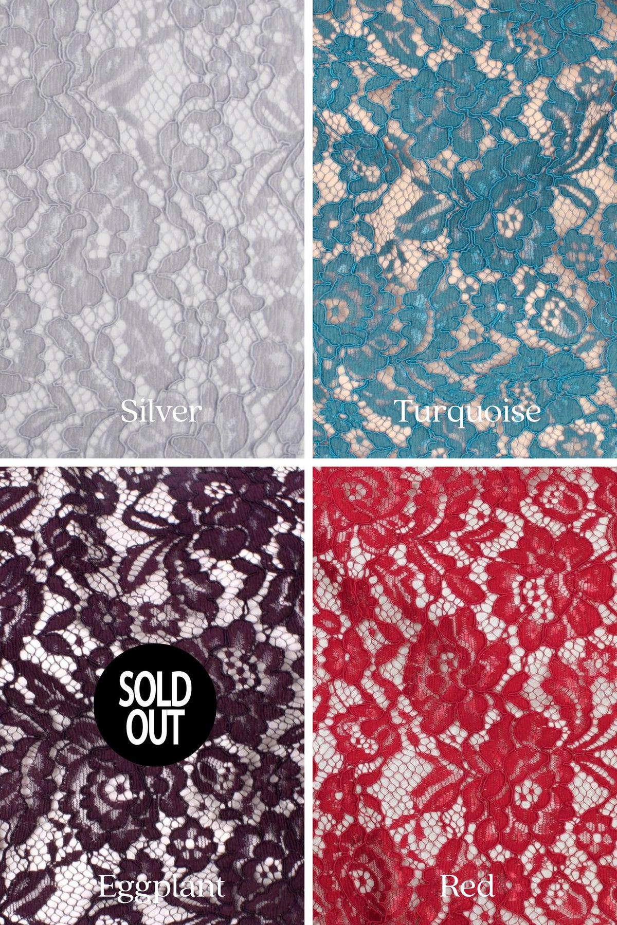 Floral Cotton Blend Lace Fabric: 54" Wide, Lightweight Non-Stretch-7