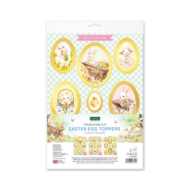 Easter Egg Foiled Paper Craft Toppers, 6 sheets-1