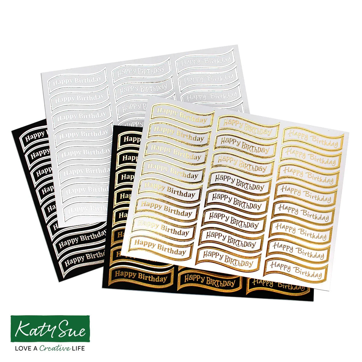 Foiled Birthday Wavy Banners Selection, Pack of 4-2